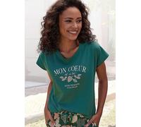 Vivance Dreams Short Sleeved Pyjama Top Dark Green