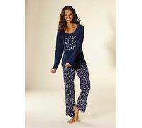 Vivance Dreams Star Print Pyjamas Navy / White
