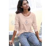 Vivance Dreams Statement Print Pyjama Top Apricot Print