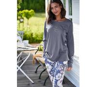 Vivance Dreams Statement Print Pyjama Top Dark Blue Print