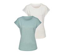 Vivance Pack of 2 Round Neck T-Shirts Mint / Cream