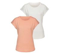 Vivance Pack of 2 Round Neck T-Shirts Peach / Cream