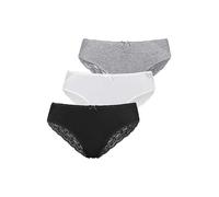 Vivance Pack of 3 Floral Lace Brazilian Briefs Rose