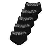Vivance Pack of 5 Floral Lace High-Waisted Briefs Black
