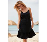 Vivance Strappy Flounce Knee-Length Jersey Dress Black