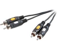 Vivanco 2M AV Cinch Cable RCA Video Composite + Audio Mono 2X Chinch Connectors