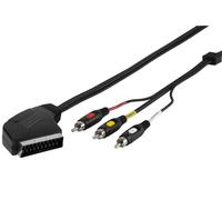 Vivanco 5m Adapter Cable Scart to Cinch IN/OUT Switch TV Camcorder Video