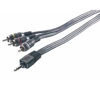 Vivanco AV 2m 3.5mm Jack 4-Pole <> 3x Cinch Plug Cable Video VHS RCA Adapter