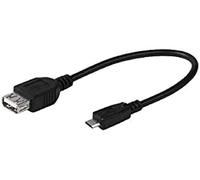 Vivanco CAM 17 OTG USB 2.0 Adaptor Cable Micro USB - USB/OTG Host Function Black