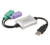 VIVANCO USB auf PS/2 Adapter, Tastatur/Maus, USB St. A-2x PS2 Kuppl.
