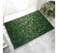 VivaNest Green Leaves Outdoor Indoor Entrance Doormats, Absorbent Durable Heavy Duty Welcome Front Door Mat,Thick Natural Rubber Back,Easy Clean Entryway Mat 23x35 Inch, Low Profile