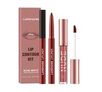 VivaNex 2 PCS Lip Liner and Lipstick Set - Matte Liquid Lipsticks Long Lasting Non-Fading Waterproof Lip Makeup Set Gift for Women (05#, 27g)