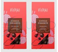 Vivani Choco Dragees Cranberry - 75g (Pack of 2)