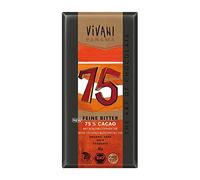 Vegan 75% Dark Chocolate Bar 80g, Organic (Vivani)