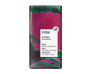 Vivani Dark Whole Hazelnuts Chocolate 100g x Pack of 10
