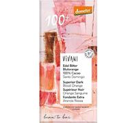 Vivani Vivani 100% Cocoa Chocolate w Blood Orange Vegan Organic 90g