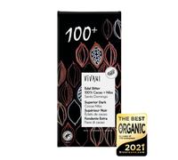 Vivani Superior Dark Chocolate 100% with Cocoa Nibs | Gourmet Dark Chocolate | Vegan and Bio | Large Edition | Pack of 10 Units x 80g