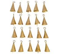 Vivanta 20 Pcs Small Gold Metal Craft Bells 2"- Rustic Cone Cow Bells for Crafts, Jingle Bells for Crafting, Christmas Bell Tree Ornaments, Witch Bells, Vintage Boho Decor, Garden Wind Bell, Sleigh