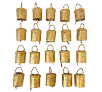 Vivanta Gold Cow Bells - 20 Pcs Small Bells Rustic Metal Hanging Bells for Crafts, Vintage Jingle Bells for Crafting, Christmas Bells Decorations, Farmhouse Wreaths, Witch Bells, Holiday Garland, DIY