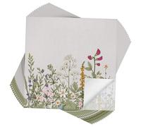 Vivantia 24 Pieces Vintage Wild Floral Napkins with Green Wildflower Design 13 x 13 Inch Disposable Paper Napkins for Guests Birthday Dinner Table Decorations & Tea Party Supplies