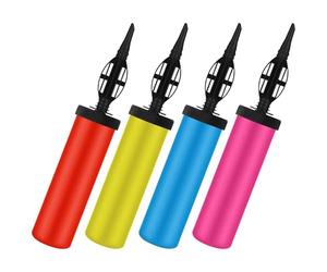 Vivantia 4 Pack Multicolor Hand Balloon Pump, Easy-Use, Leak-Proof Inflator for Latex Foil Balloons, Vibrant, Durable & Party-Ready