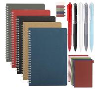 Vivantia 5 Packs Spiral Notebooks A5 Lined Notepads with 5 Gel Pens 50 Sheets Travel Journals Wirebound Sketchbook Sketchpad for Work, Study, School, 5 Colors