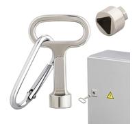 Vivantia Triangular Utility Key with Carabiner, 9x9x9mm Triangular Socket, Heavy-Duty Zinc Alloy for Gas/Water/Electric Meter Boxes & Cabinets, Anti-Lost Kit
