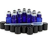 Vivaplex , 12, Cobalt Blue, 3 Ml Glass Roll-On Bottles With Stainless Steel Roller Balls - Dropper Included …