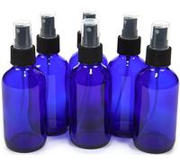 Vivaplex 6, Cobalt Blue, 4 oz Glass Bottles, with Black Fine Mist Sprayer