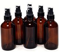 Vivaplex 6 count, amber, 4 oz glass bottles, with black fine mist sprayers