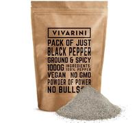Vivarini Black Pepper 1kg | Sharp, spicy flavour | Versatile spice in every kitchen | Ideal addition to dishes, desserts and infusions | Ground black pepper | 1000g