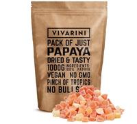 Vivarini Candied Papaya 1000g - Dehydrated Tropical Exotic Fruit, Dry Diced Chunks