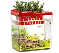 Vivarium Living room turtle feeding box household transparent small office desktop Turtle Tank(Red)