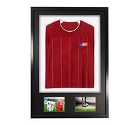 Vivarti DIY Adult 3D Mounted + Double Aperture Sports Shirt Display Frame for Football Shirt, Rugby Shirt, Band T-Shirt Shadow Box - 61 x 91.5cm - Black Frame, Black Mount, White Backing Card