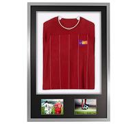 Vivarti DIY Adult 3D Mounted Sports Display Frame for Football, Rugby, Band T-Shirt - Silver Frame, Black Mount, White Backing Card - 61 x 91.5cm