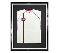 Vivarti DIY Adult Standard Sports Shirt Display Frame - 65 x 85 cm - Gloss Black Frame, White Inner, Black Backing Card