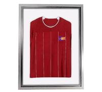 Vivarti DIY Adult Standard Sports Shirt Display Frame for Football Shirt, Rugby Shirt, Band T-Shirt Shadow Box (60 x 80cm - Silver Frame, Silver Inner Frame, White Backing Card)