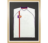 Vivarti DIY Adult Standard Sports Shirt Display Frame for Football Shirt, Rugby Shirt, Band T-Shirt Shadow Box - 60 x 80 cm - Oak Frame, White Inner, Black Backing Card