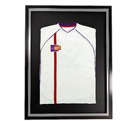 Vivarti DIY Adult Standard Sports Shirt Display Frame for Football Shirt, Rugby Shirt, Band T-Shirt Shadow Box - 60 x 80cm - Black Frame, Silver Inner Frame, Black Backing Card