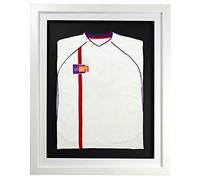 Vivarti DIY Infant 3D Mounted Sports Display Frame - Football, Rugby, Band T-Shirt Shadow Box - 40 x 50cm - White Frame, White Mount, Black Backing Card