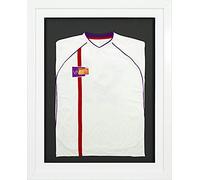Vivarti DIY Infant 3D Mounted Sports Shirt Display Frame for Football Shirt, Rugby Shirt, Band Shirt Shadow Box - 40 x 50cm- Gloss White Frame, White Mount, Black Backing Card