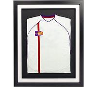 Vivarti DIY Infant 3D Mounted Sports Shirt Display Frame for Football Shirt, Rugby Shirt, Band T-Shirt Shadow Box - 40 x 50cm- Black Frame, White Mount, Black Backing Card