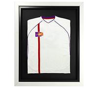 Vivarti DIY Infant Standard Sports Shirt Display Frame - 40 x 50cm - White With Black Inner Frame and Backing Card for Football, Rugby, Band T-Shirt Shadow Box