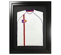 Vivarti DIY Infant Standard Sports Shirt Display Frame for Football Shirt, Rugby Shirt, Band T-Shirt Shadow Box - 40 x 50cm - Black Frame, Black Inner Frame, Black Backing Card