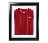 Vivarti DIY Infant Standard Sports Shirt Display Frame for Football Shirt, Rugby Shirt, Band T-Shirt Shadow Box - 40 x 50cm - Black Frame, Black Inner Frame, White Backing Card