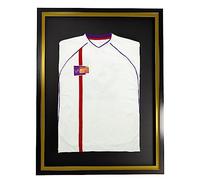 Vivarti DIY Infant Standard Sports Shirt Display Frame for Football Shirt, Rugby Shirt, Band T-Shirt Shadow Box - 40 x 50cm - Black Frame, Gold Inner Frame, Black Backing Card