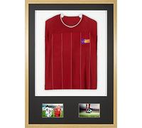 Vivarti DIY Junior 3D Mounted + Double Aperture Sports Display Frame for Football, Rugby, Band T-Shirt Shadow Box - A1 59.4 x 84cm - Oak Frame, Black Mount, White Backing Card