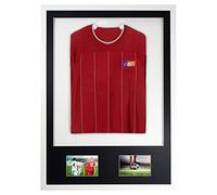 Vivarti DIY Junior 3D Mounted + Double Aperture Sports Shirt Display Frame for Football Shirt, Rugby Shirt, Band T-Shirt Shadow Box - A1 59.4 x 84cm - White Frame, Black Mount, White Backing Card