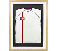 Vivarti DIY Junior 3D Mounted Sports Display Frame - Football, Rugby, Band T-Shirt Shadow Box - 50 x 70cm - Oak Frame, White Mount, Black Backing Card