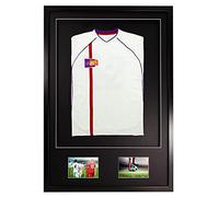 Vivarti DIY Junior 3D Mounted + Double Aperture Sports Shirt Display Frame for Football Shirt, Rugby Shirt, Band T-Shirt Shadow Box - A1 59.4 x 84cm - Black Frame, Black Mount, Black Backing Card